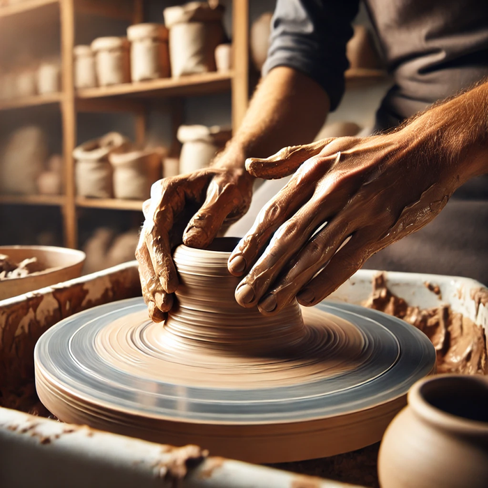 Centering the Clay on the Wheel