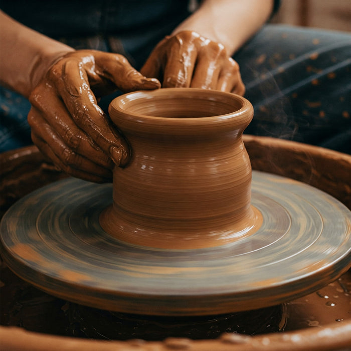 close look pottery wheel