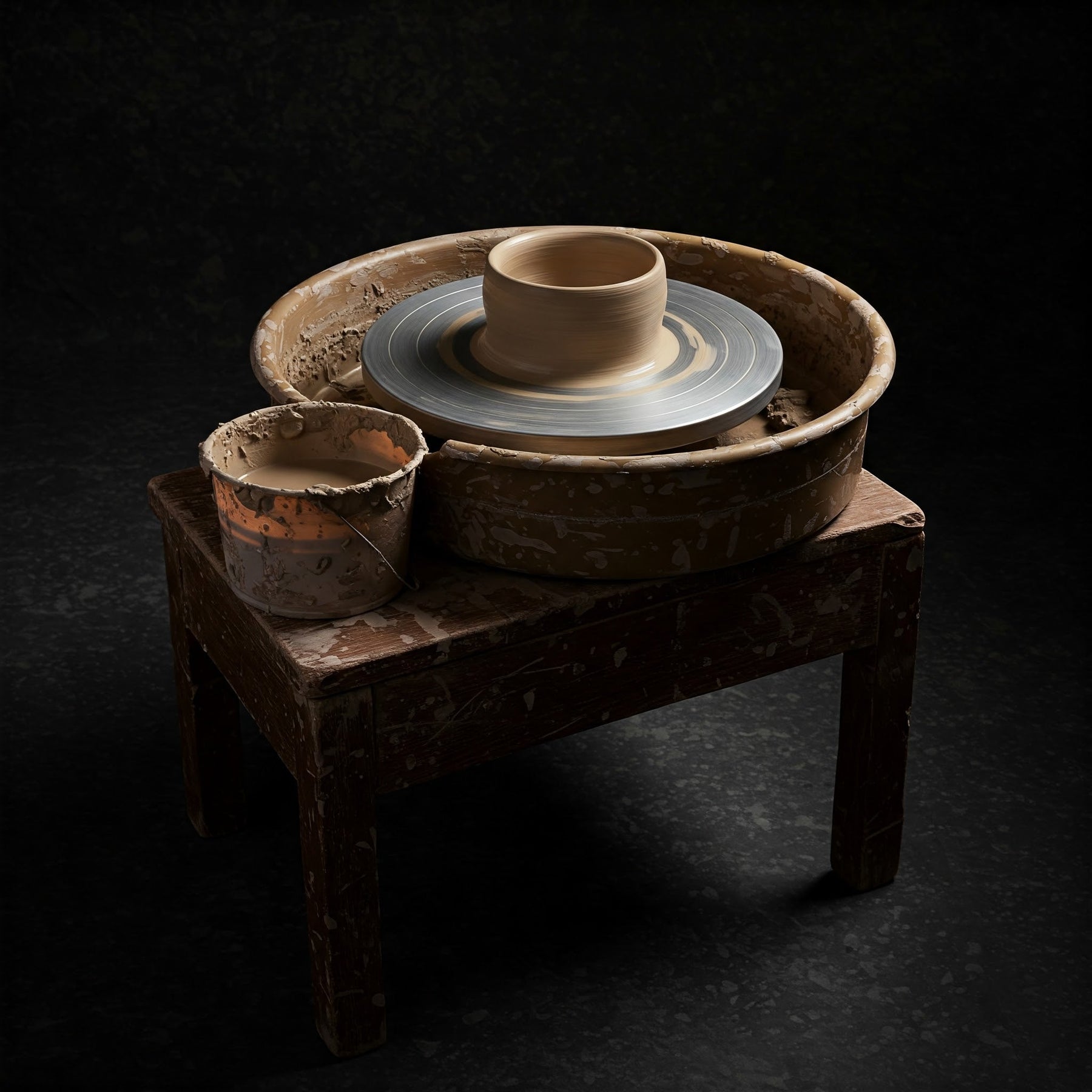 pottery wheel on table