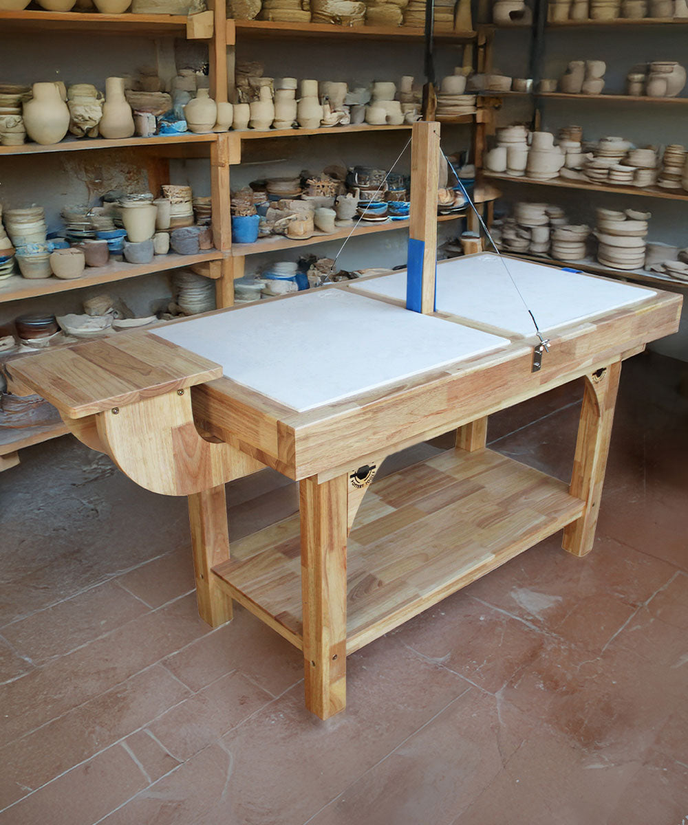 Solid Table Wedging Pottery Table – Durston Double Wedging Bench for Studios — Kiln Crafts