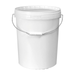 Included 20-litre white plastic bucket with sealing lid and metal handle for collecting clay scrap