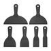 Included six-piece plastic scraper set in graduated widths for lifting reclaim off plaster blocks and scraping down