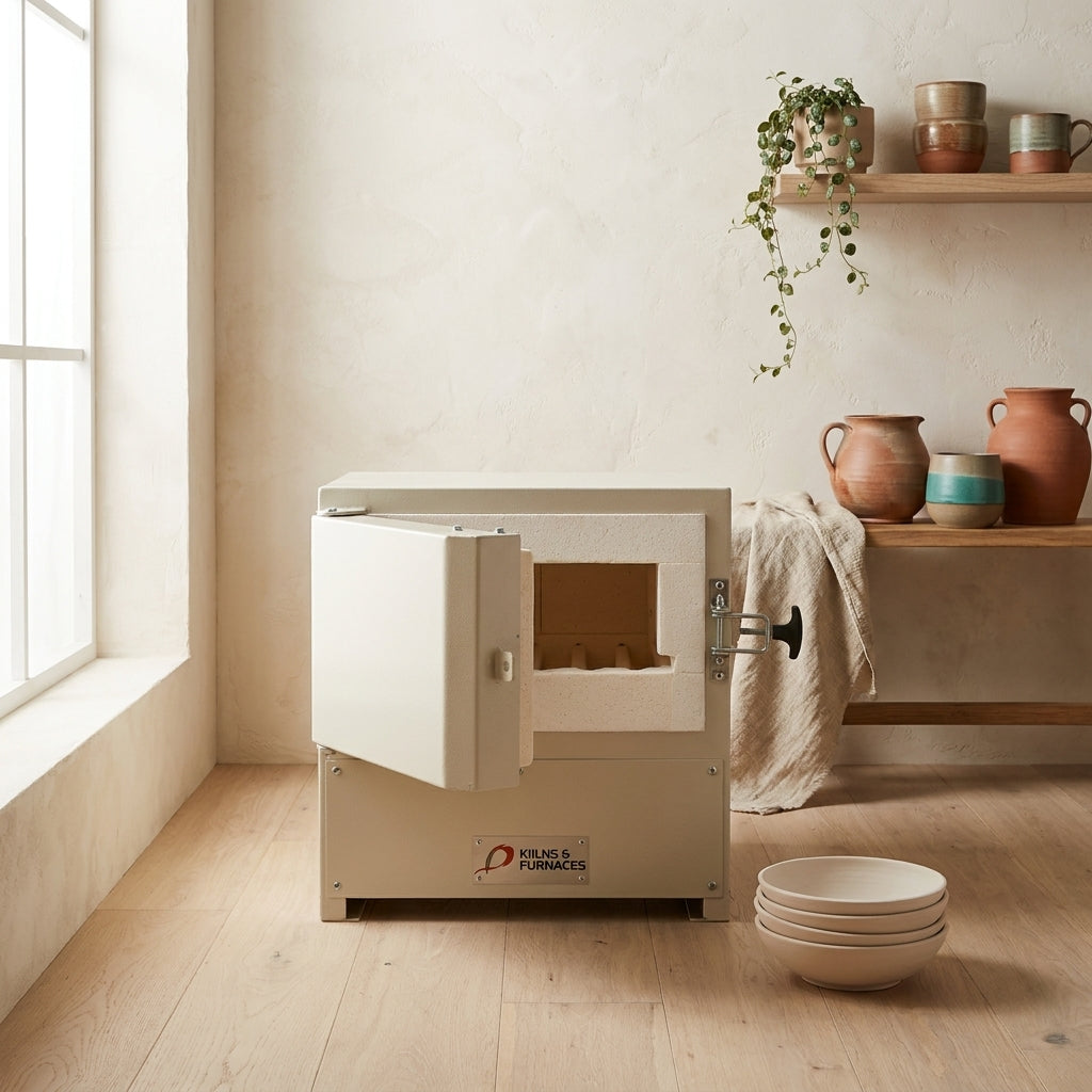 Kilns & Furnaces CU2 Home Pottery Kiln in a warm home studio