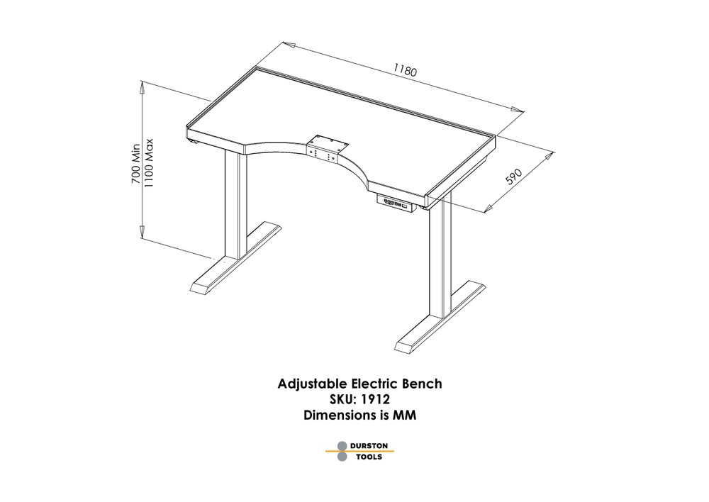Durston Adjustable Electric Work Bench - Kiln Crafts